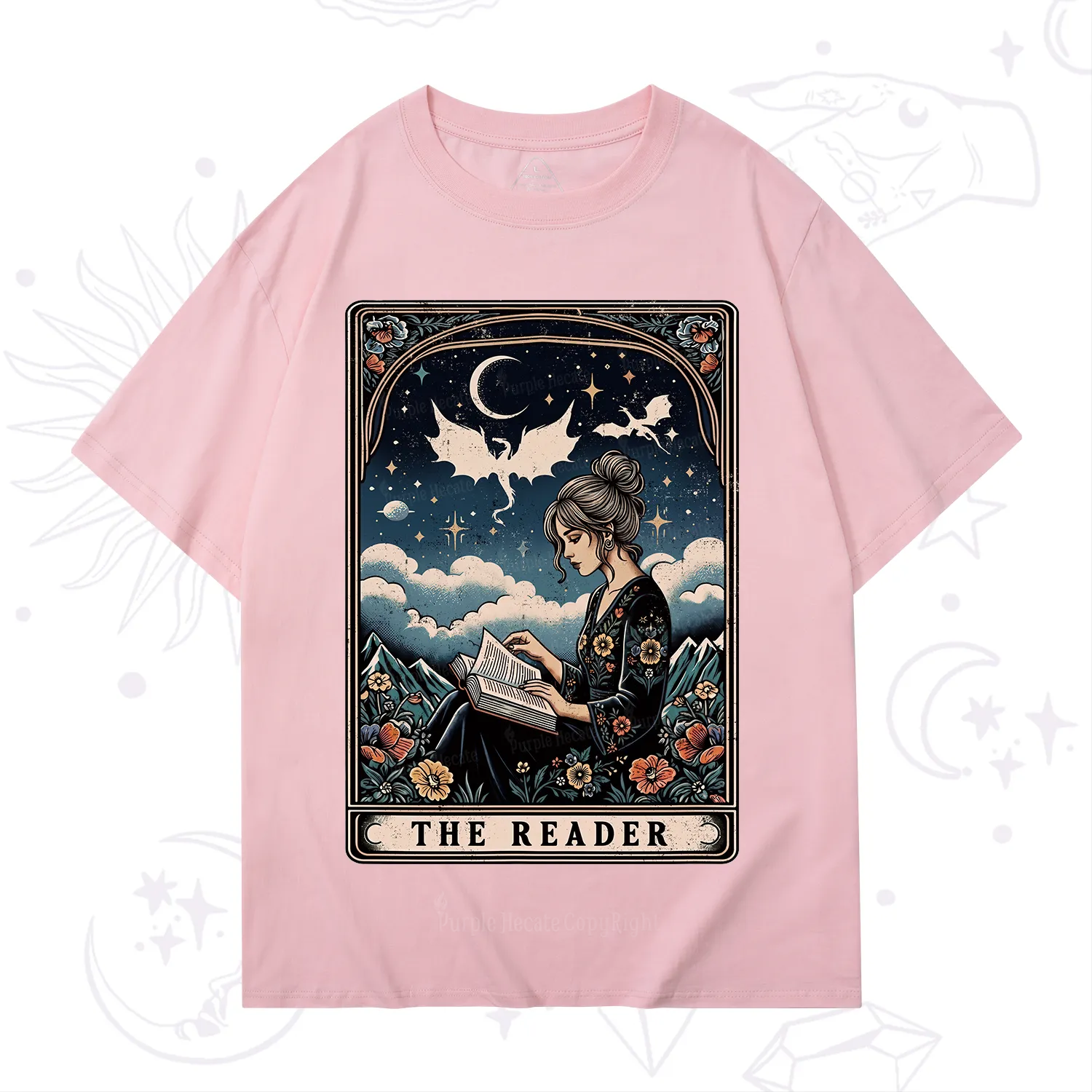 Purplehecate The Reader Tarot Mystic Night T-Shirt