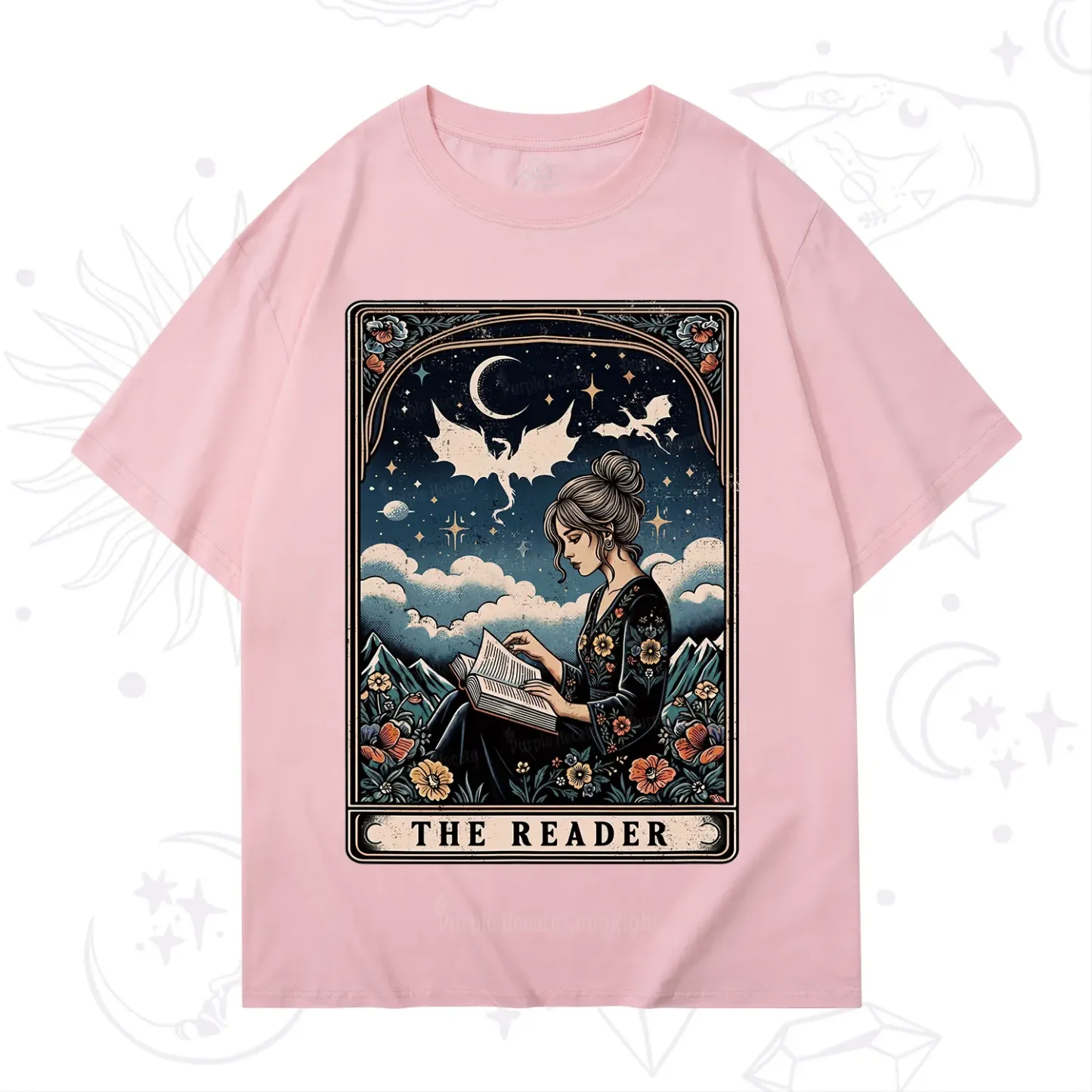 Purplehecate The Reader Tarot Mystic Night T-Shirt