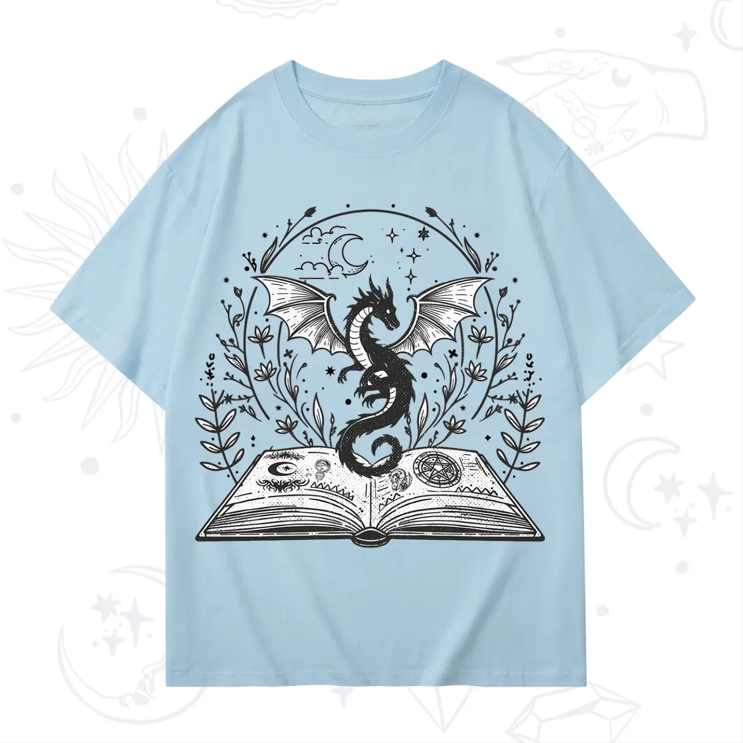 Purplehecate Magical Book Dragon Fantasy T-Shirt