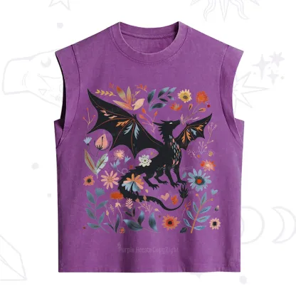 Purplehecate Vintage Fantasy Wyvern Bookish Vintage Washed Tank
