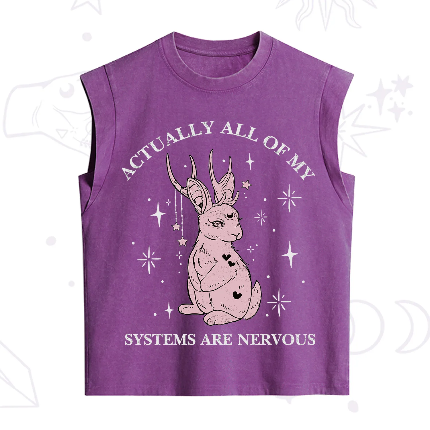 Purplehecate Actually All Of My Systems Are Nervous Vintage Washed Tank