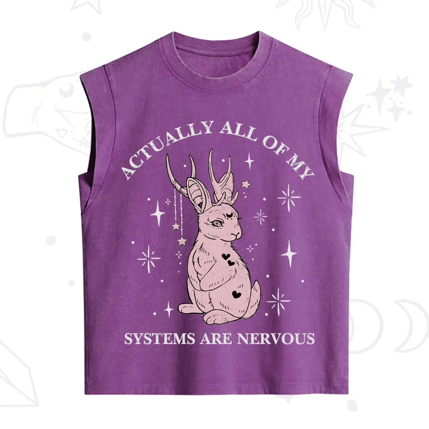 Purplehecate Actually All Of My Systems Are Nervous Vintage Washed Tank