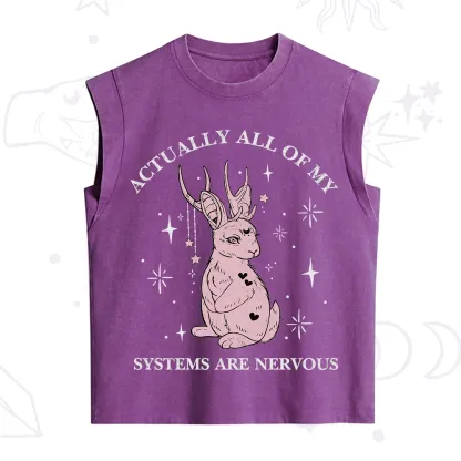 Purplehecate Actually All Of My Systems Are Nervous Vintage Washed Tank