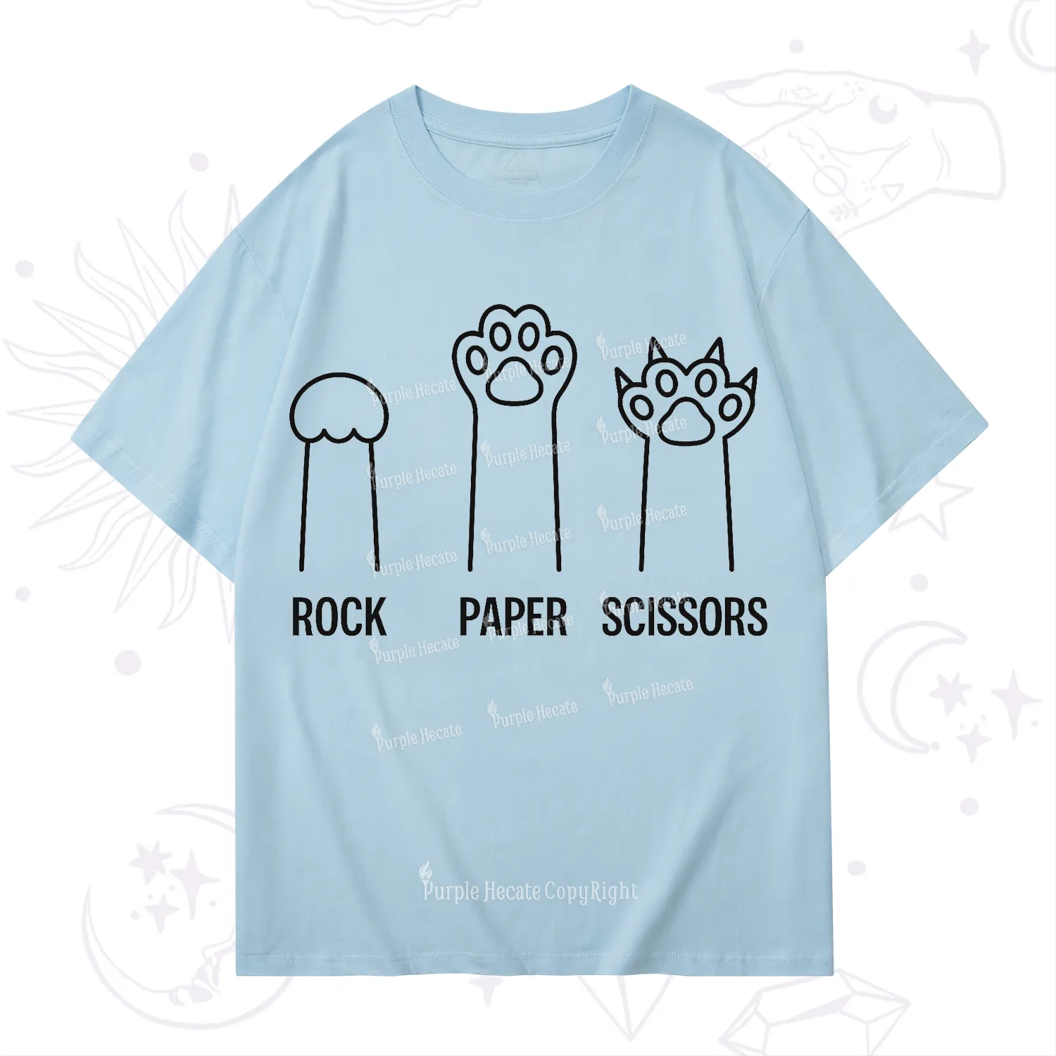 Purplehecate Rock Paper Scissors Cat Paw Edition T-Shirt