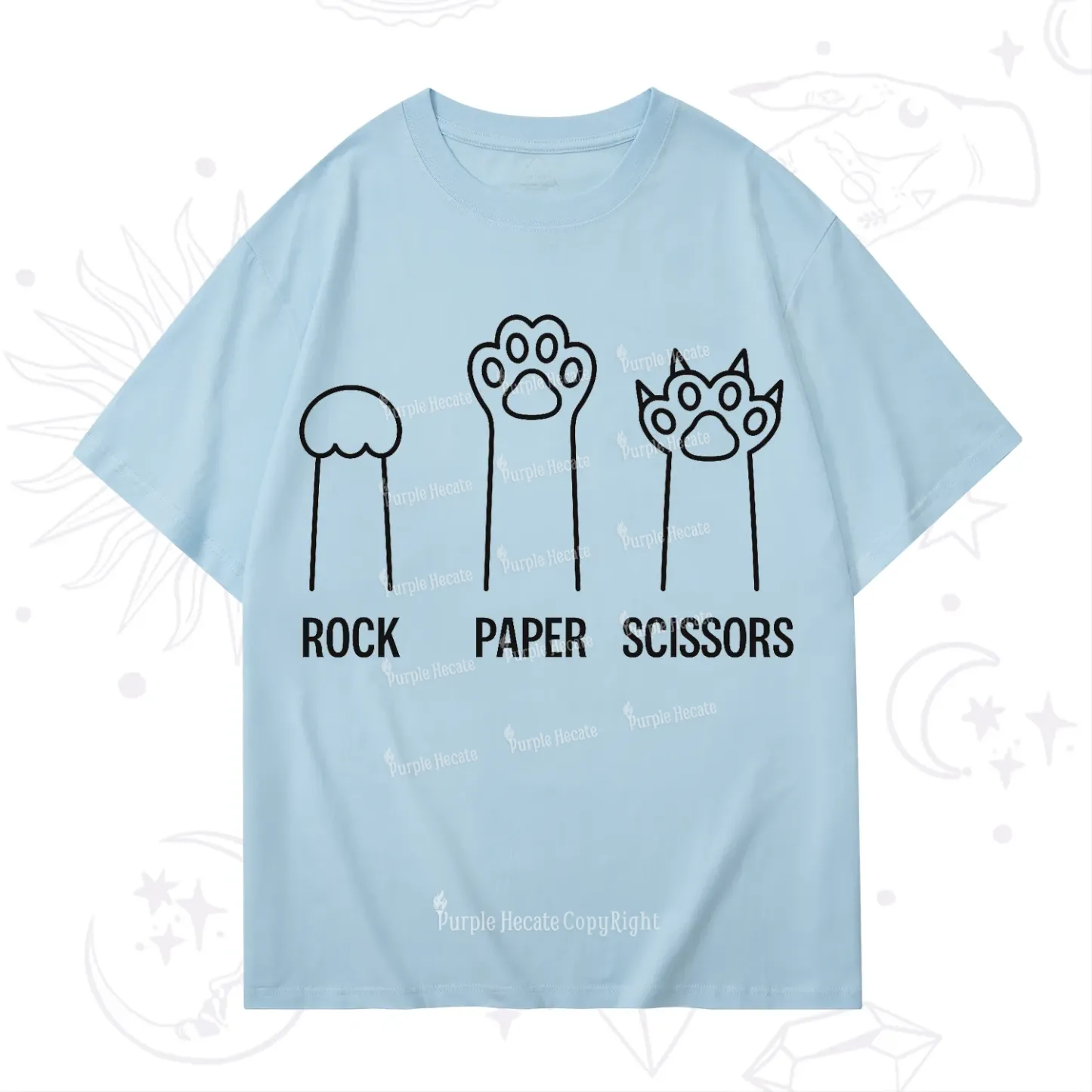 Purplehecate Rock Paper Scissors Cat Paw Edition T-Shirt