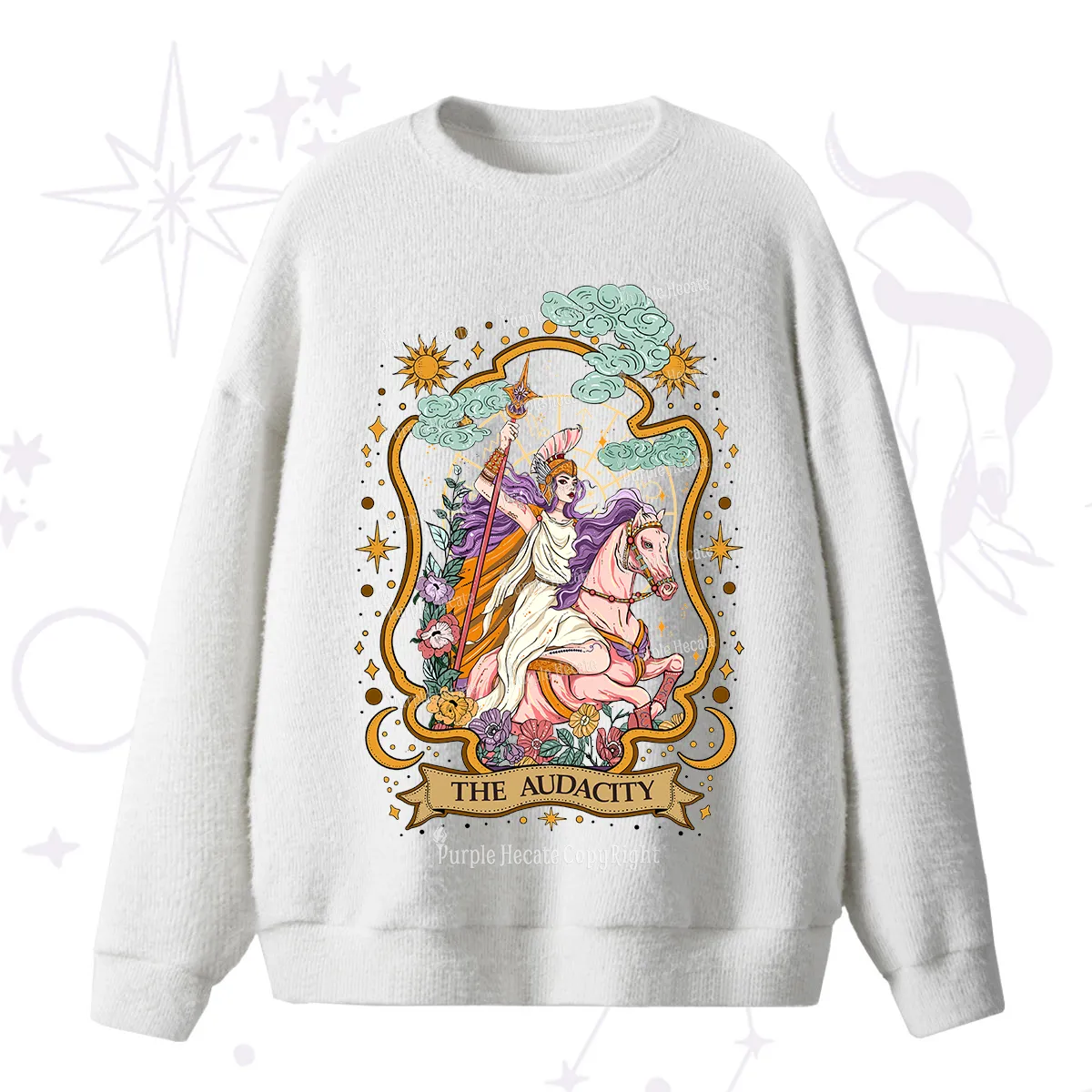 Purplehecate The Audacity Goddess Fuzzy Ugly Sweater