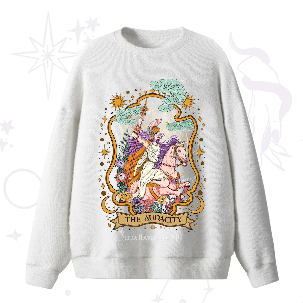 Purplehecate The Audacity Goddess Fuzzy Ugly Sweater