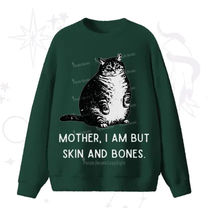Purplehecate Cat Mother I Am But Skin And Bones Fuzzy Ugly Sweater