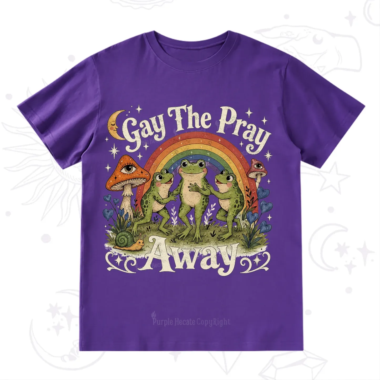 Purplehecate Gay The Pray Away Frog Pride T-Shirt