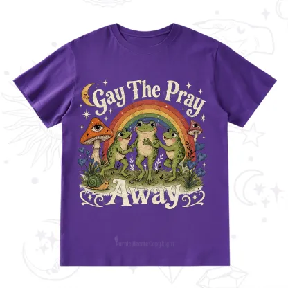 Purplehecate Gay The Pray Away Frog Pride T-Shirt