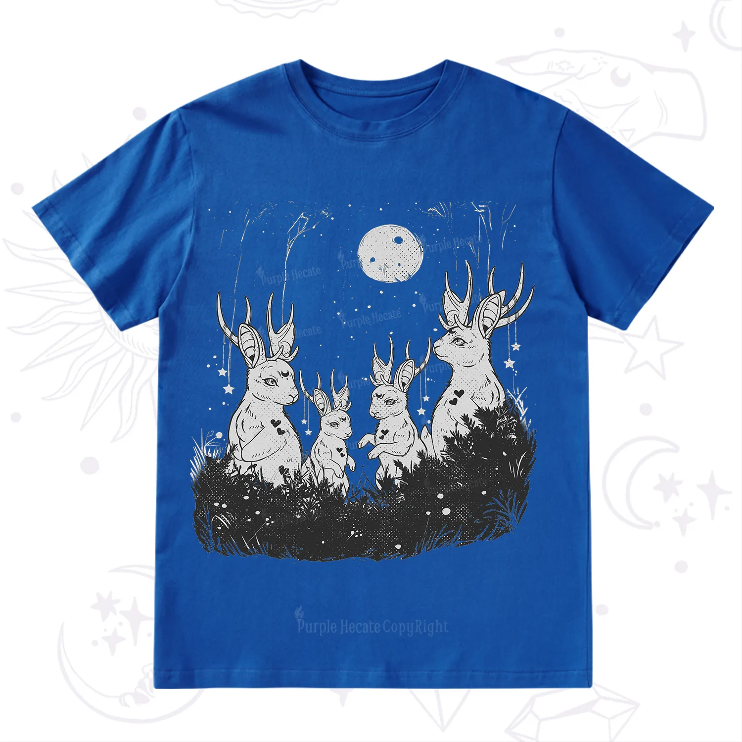 Purplehecate Moonlit Antler Bunny T-Shirt