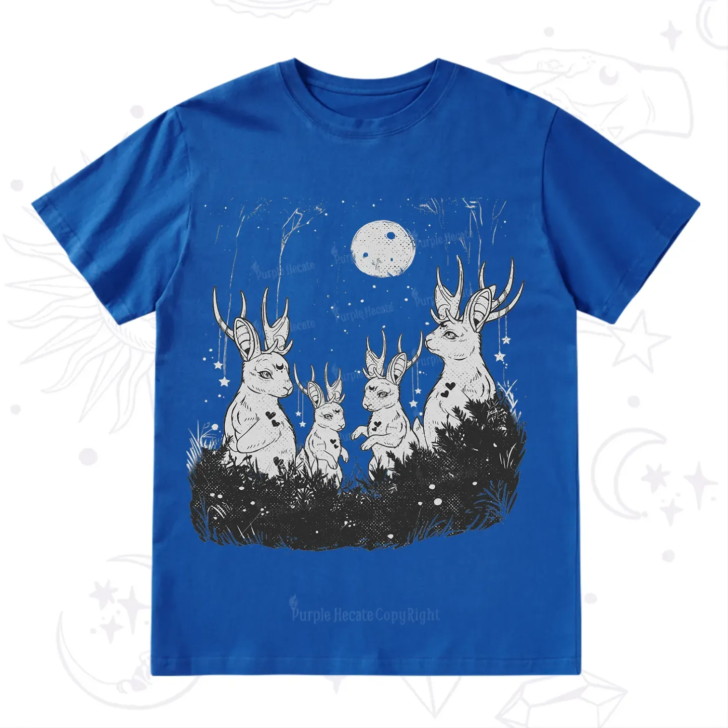Purplehecate Moonlit Antler Bunny T-Shirt