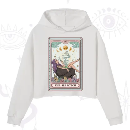 Purplehecate The Spa Witch Tarot Card Crop Hoodie