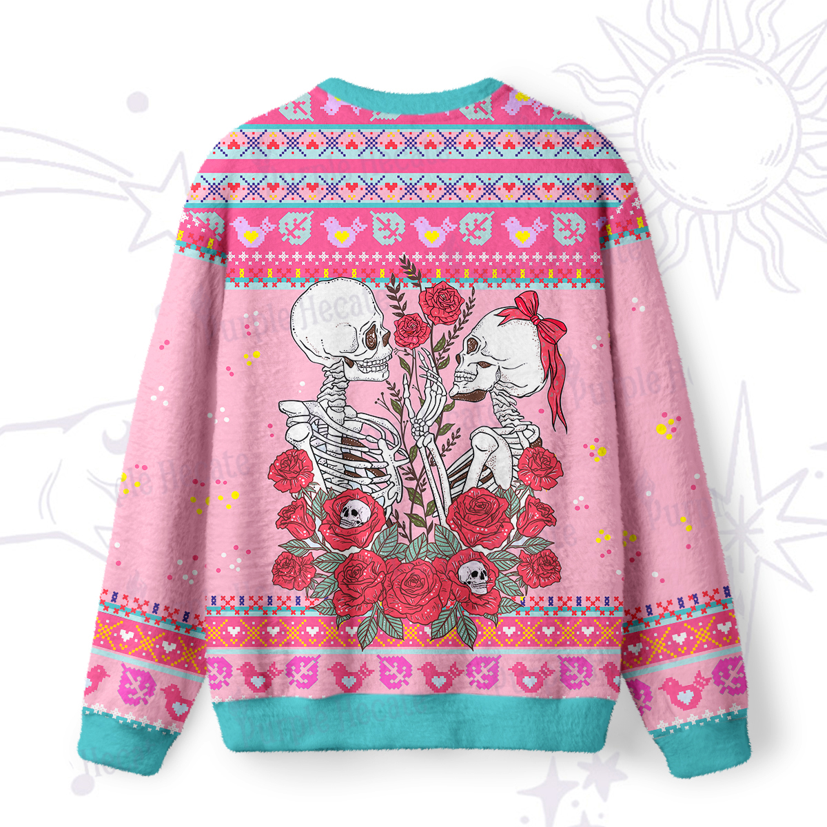 Purplehecate The Lovers Skeleton Tarot Ugly Valentine Sweatshirt