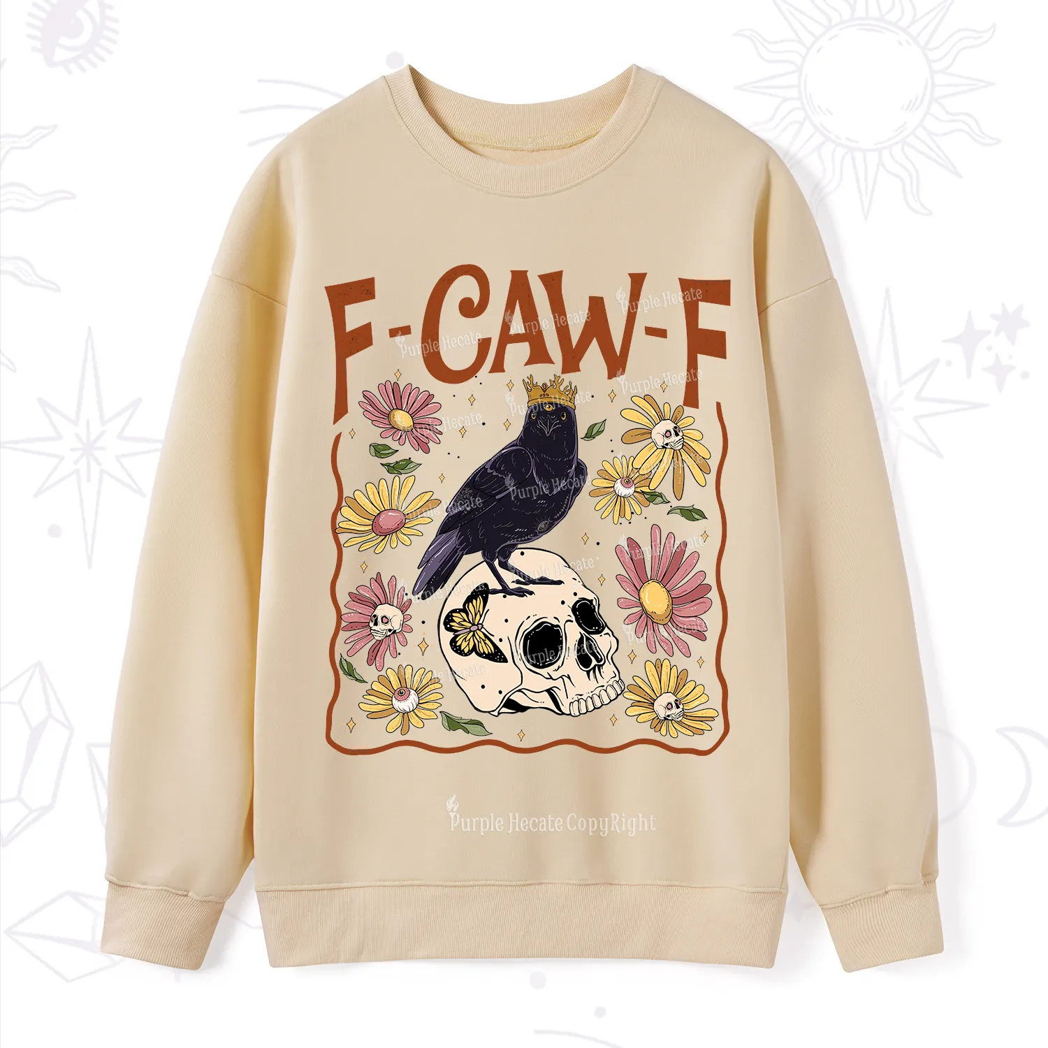 Purplehecate Funny F-Caw-F Crow Sweatshirt