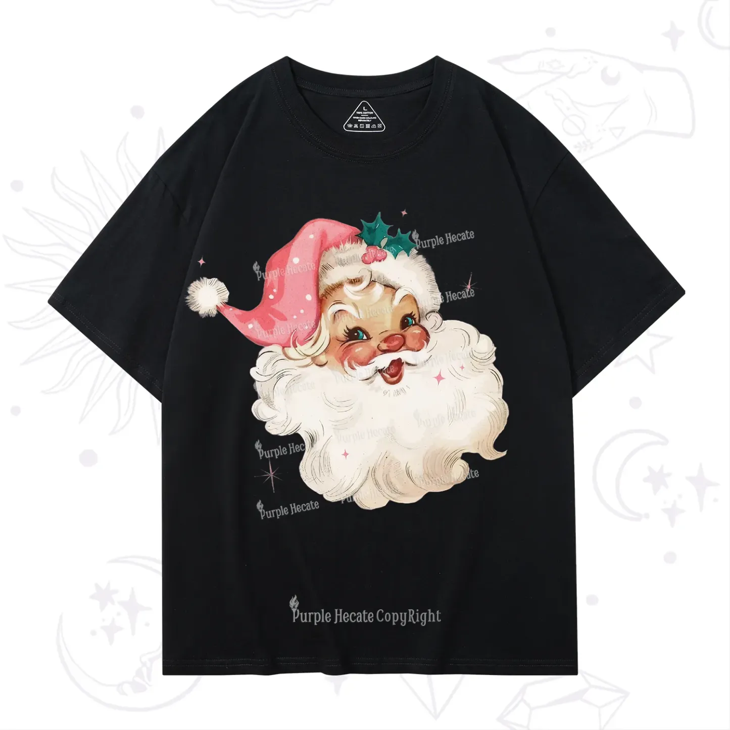 Purplehecate Pink Santa Christmas T-Shirt