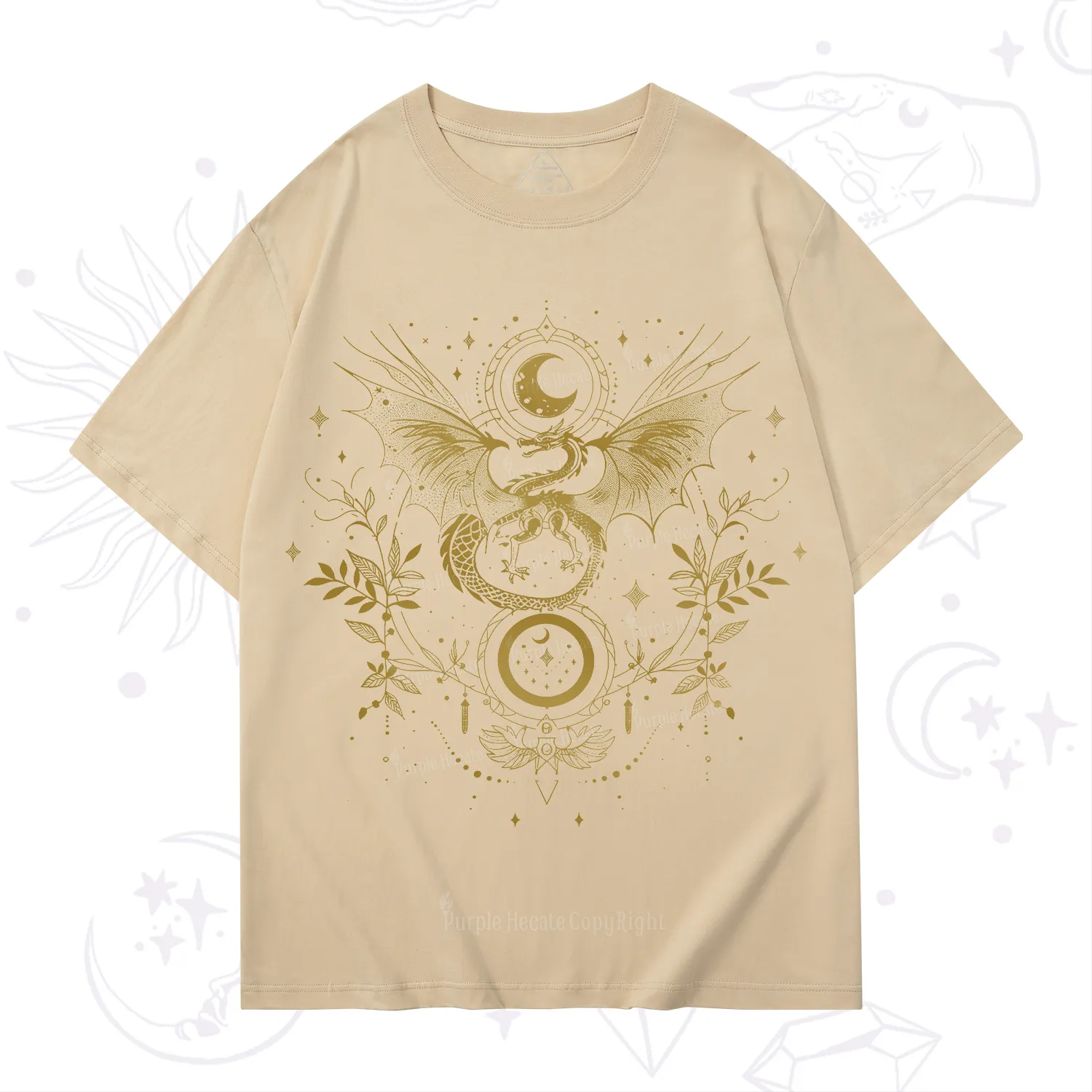 Purplehecate Celestial Dragon Moon Phase T-Shirt