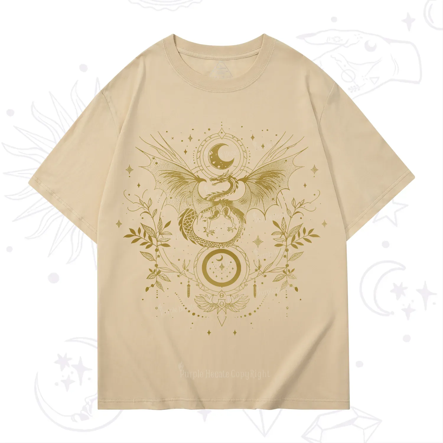 Purplehecate Celestial Dragon Moon Phase T-Shirt