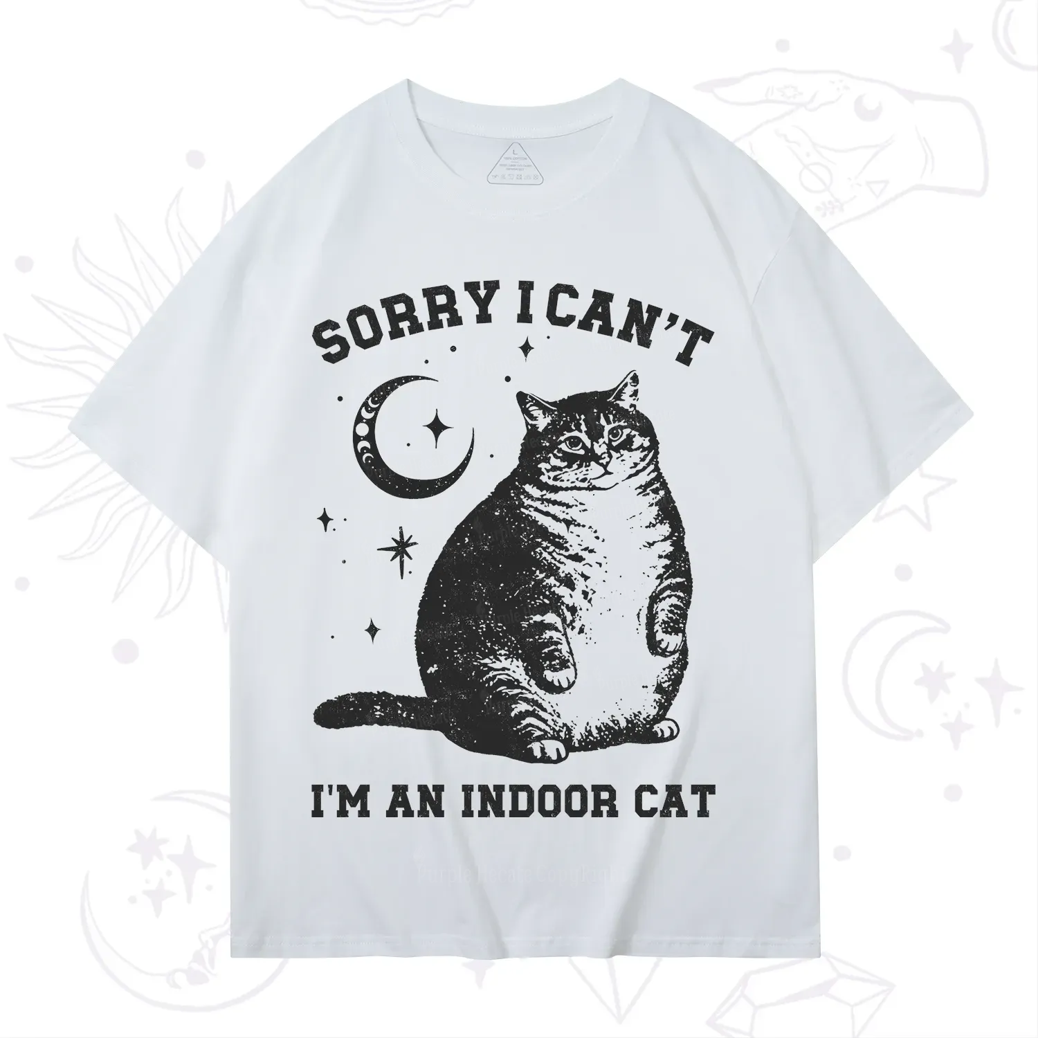 Purplehecate Sorry I Can't Go I'm an Indoor Cat T-Shirt
