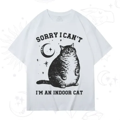 Purplehecate Sorry I Can't Go I'm an Indoor Cat T-Shirt