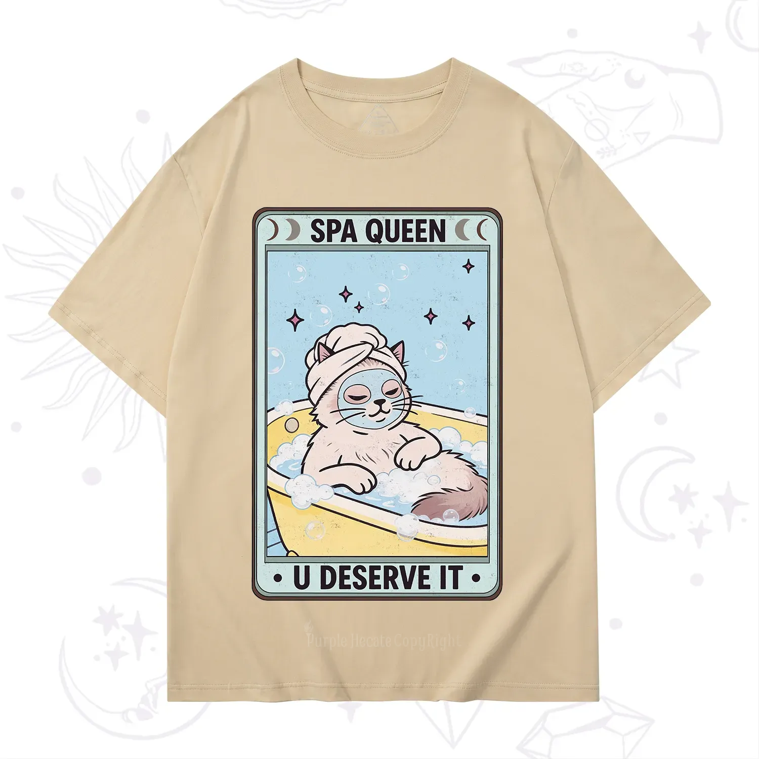 Purplehecate The Spa Queen Cat Tarot T-Shirt