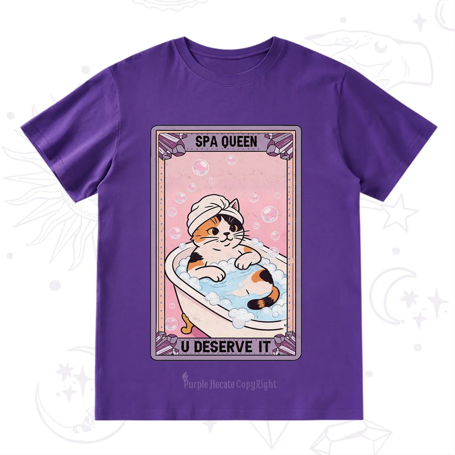 Purplehecate The Spa Queen Cat Tarot T-Shirt