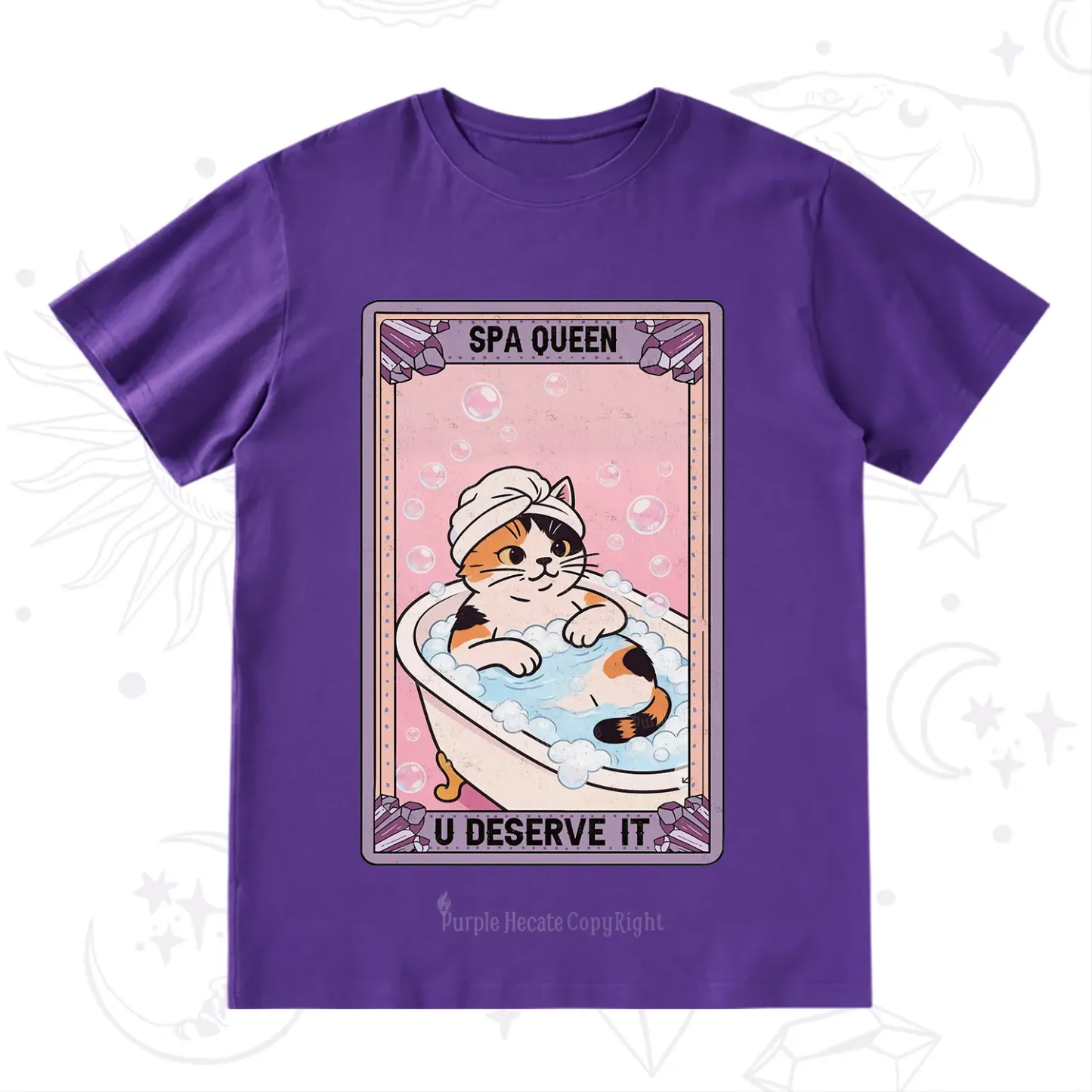 Purplehecate The Spa Queen Cat Tarot T-Shirt
