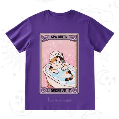 Purplehecate The Spa Queen Cat Tarot T-Shirt