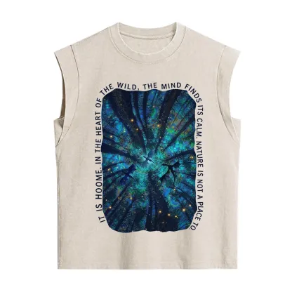 Purplehecate Forest Mindscape Night Sky Vintage Washed Tank