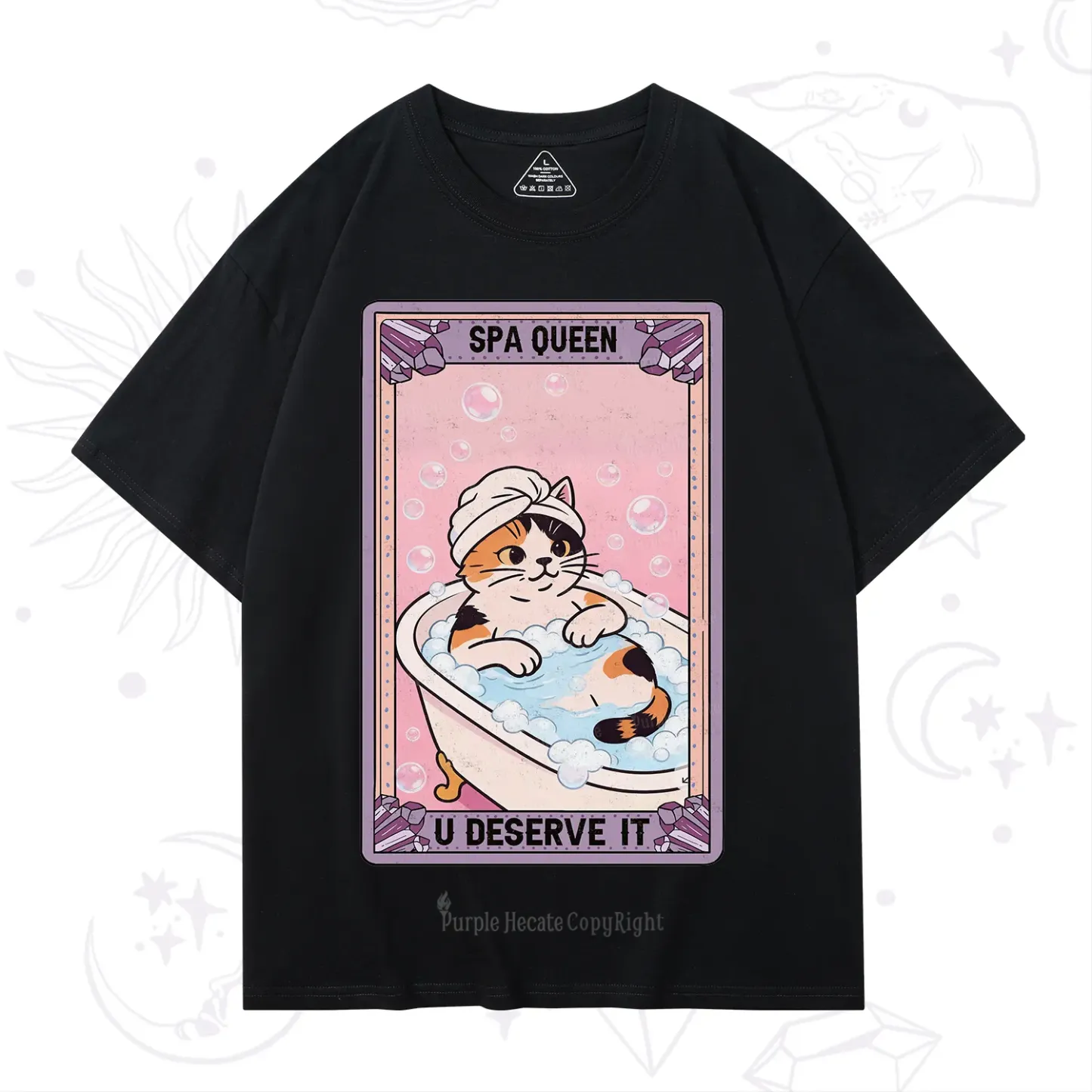 Purplehecate The Spa Queen Cat Tarot T-Shirt
