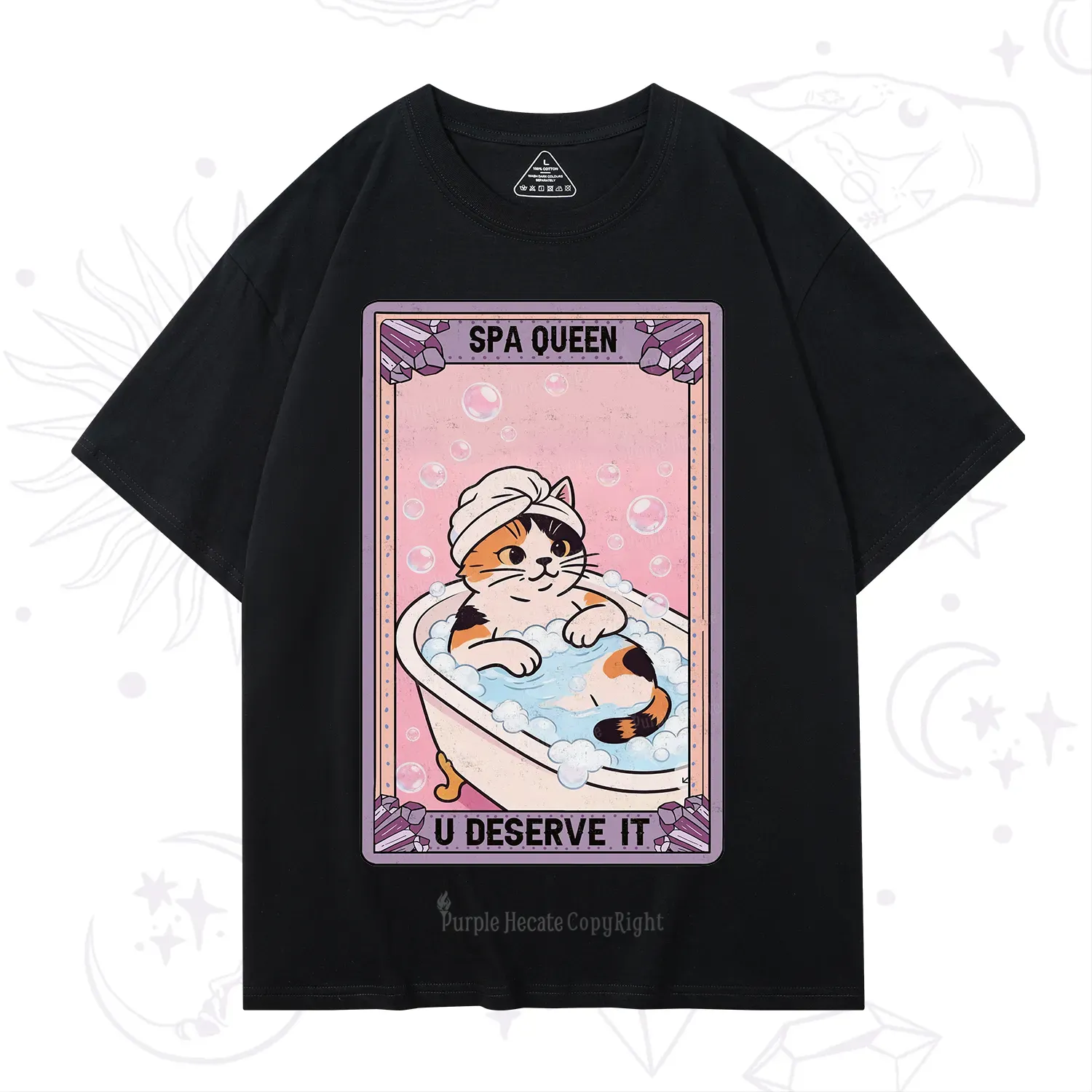 Purplehecate The Spa Queen Cat Tarot T-Shirt