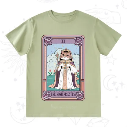 Purplehecate The High Priestess Cat Tarot T-Shirt