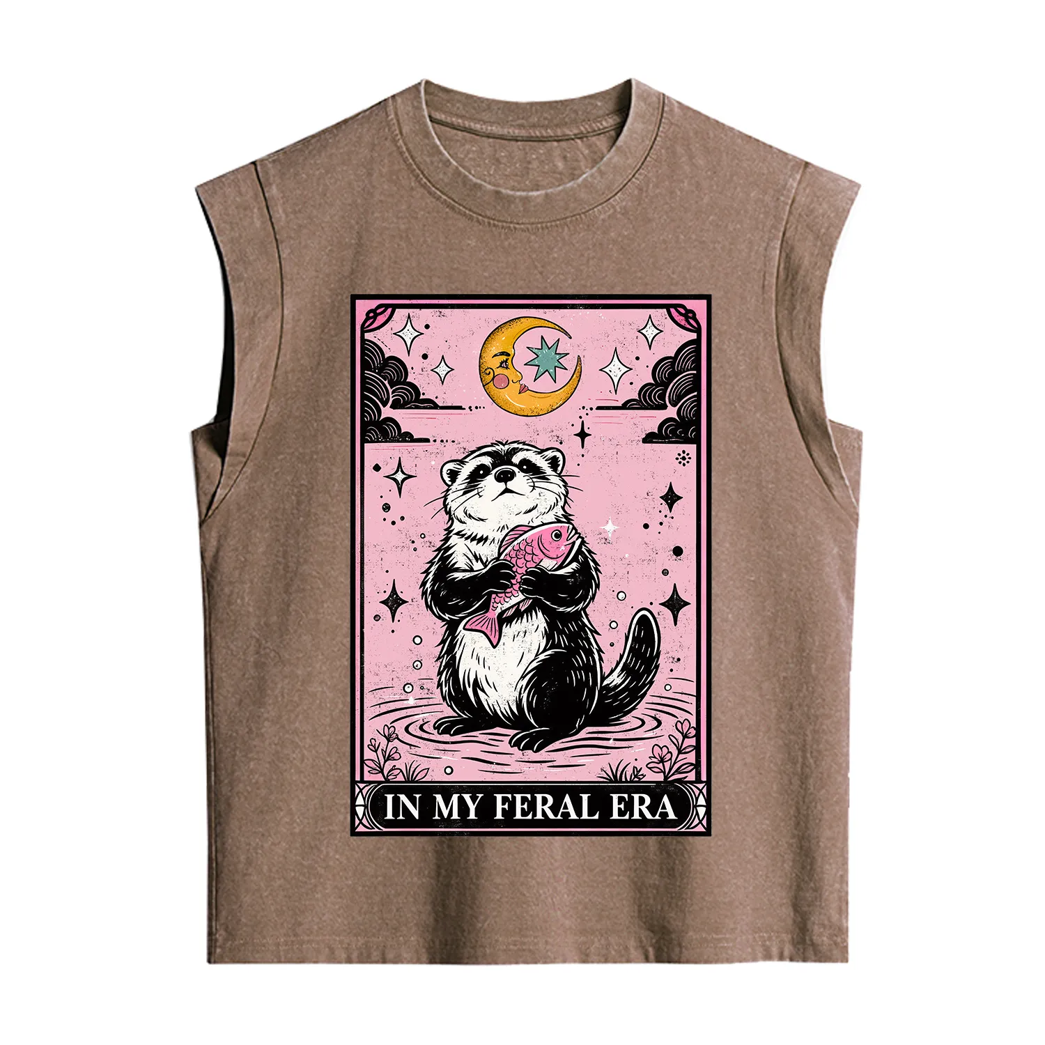 Purplehecate The In My Feral Era Tarot Otter Vintage Washed Tank