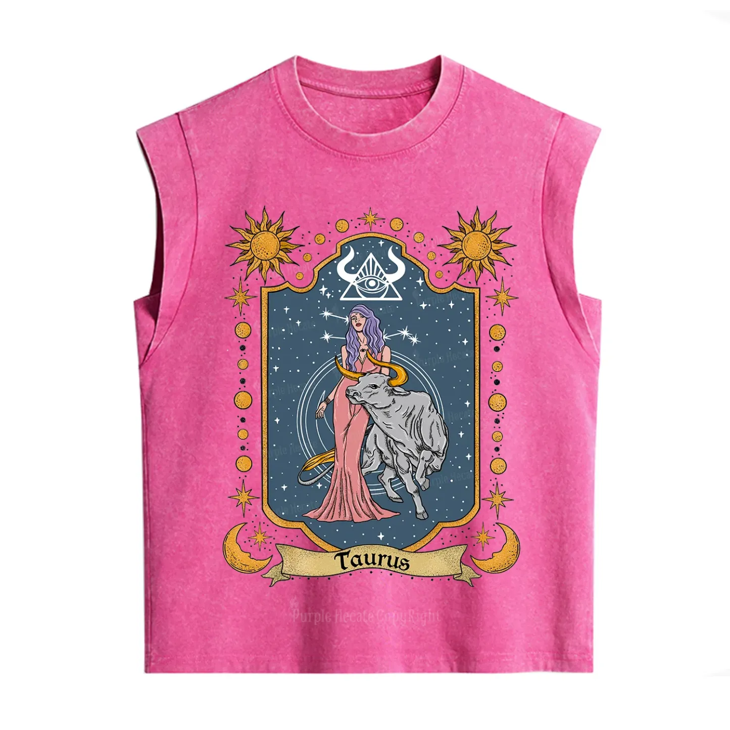 Purplehecate Taurus Zodiac Vintage Washed Tank