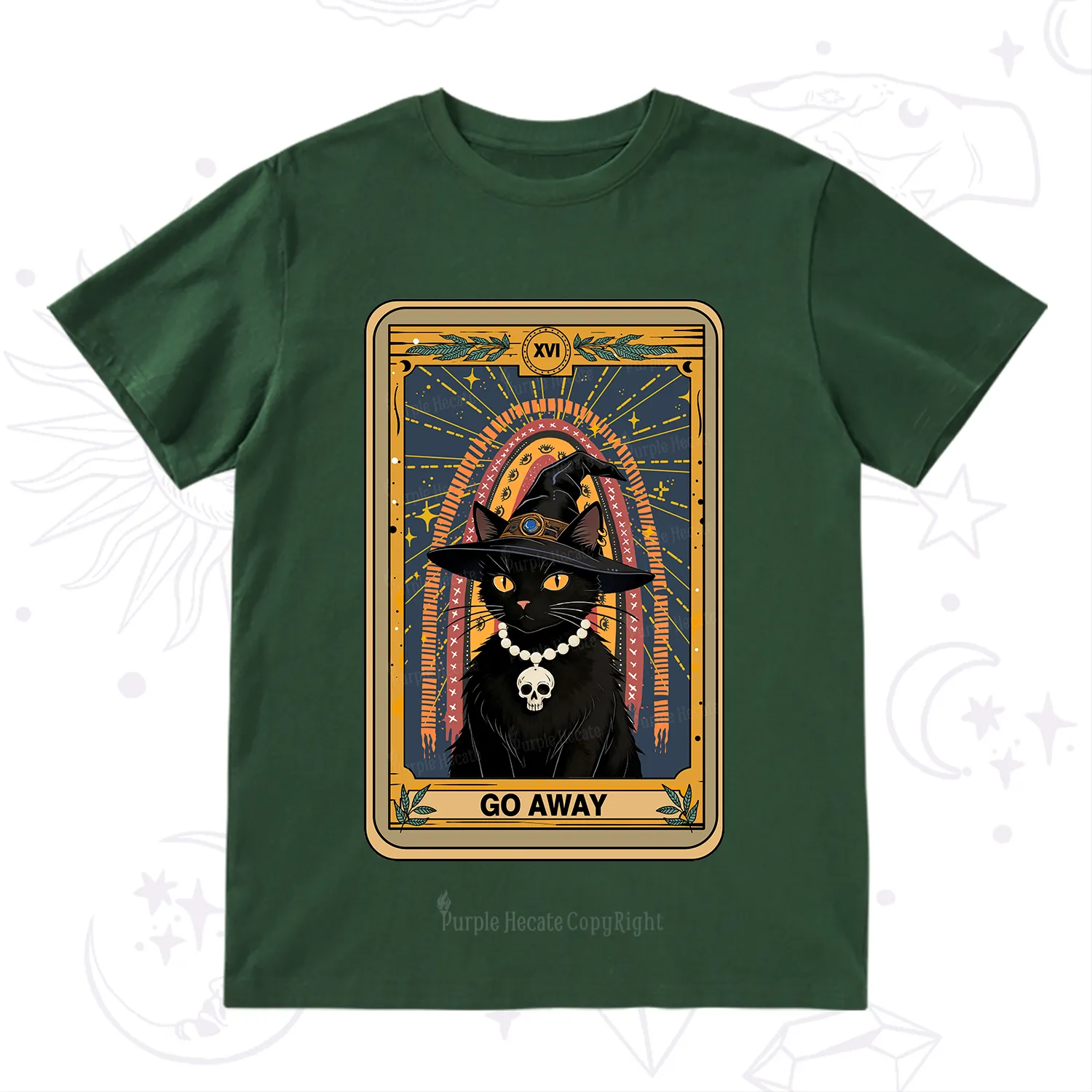 Purplehecate The Go Away Cat Tarot T-Shirt