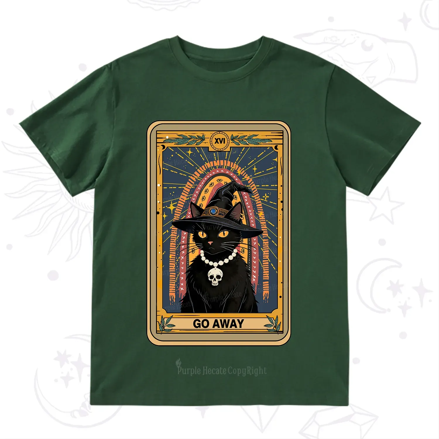 Purplehecate The Go Away Cat Tarot T-Shirt