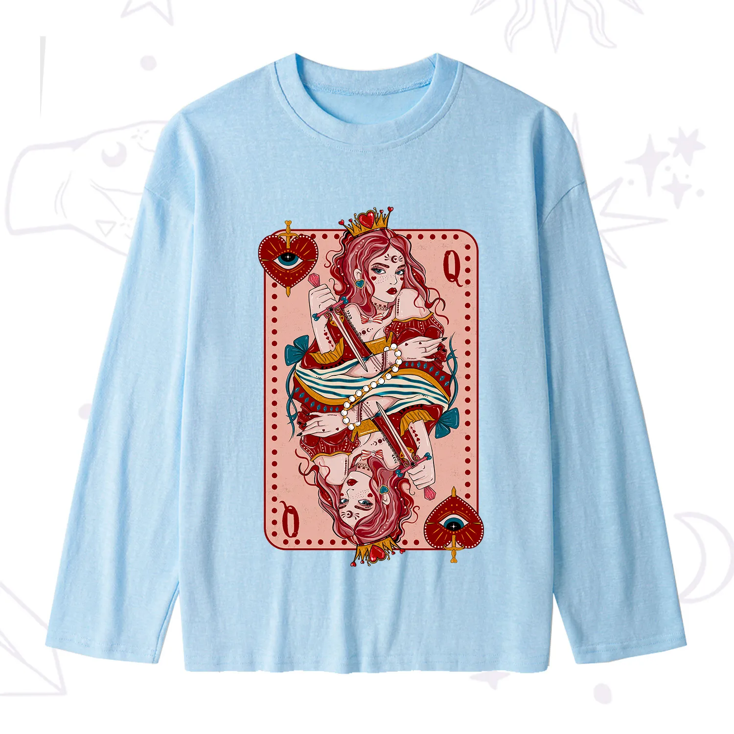 Purplehecate Queen of Hearts Slub Long Sleeve T-Shirt