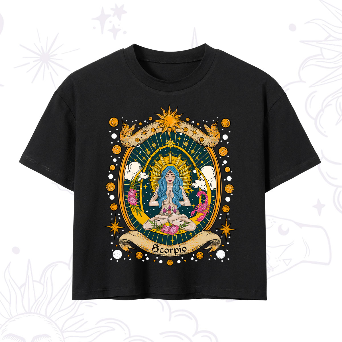 Purplehecate Scorpio Celestial Charm Zodiac Crop T-Shirt 