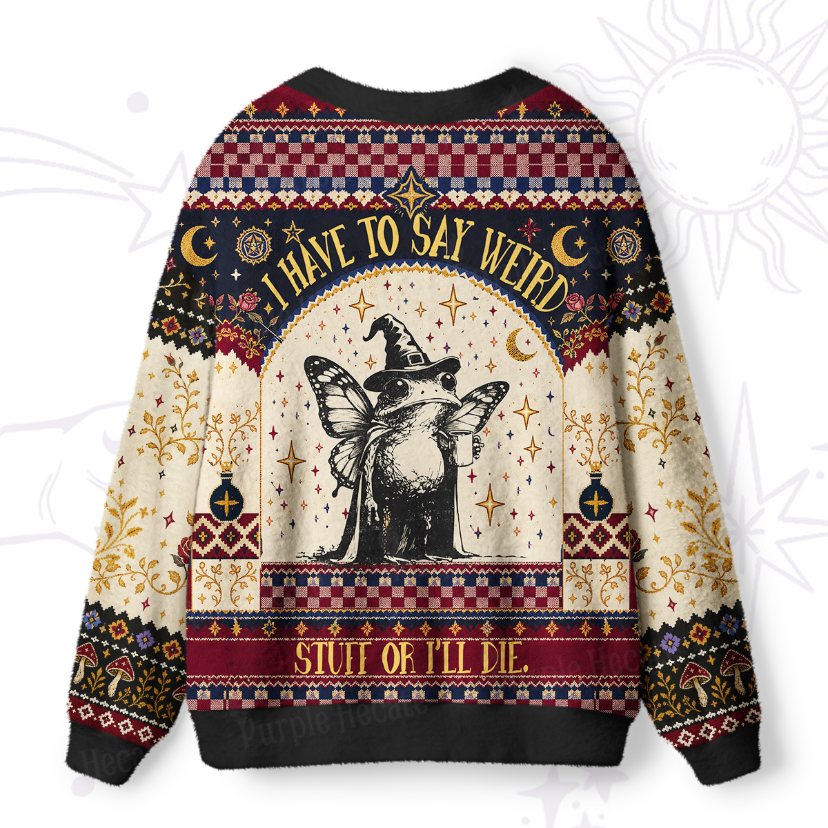 Purplehecate I Have to Say Weird Stuff Or I'll Die Ugly Cardigan Sweaters