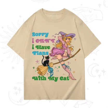 Purplehecate Sorry I Can’t I Have Plans With My Cat T-Shirt