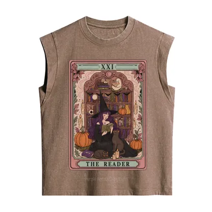Purplehecate The Reader Tarot Bookish Witch Vintage Washed Tank
