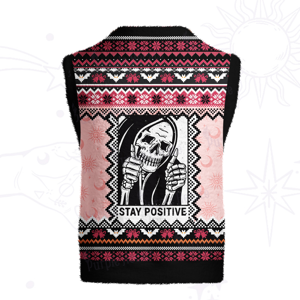Purplehecate Stay Positive Ugly Sweater Vest