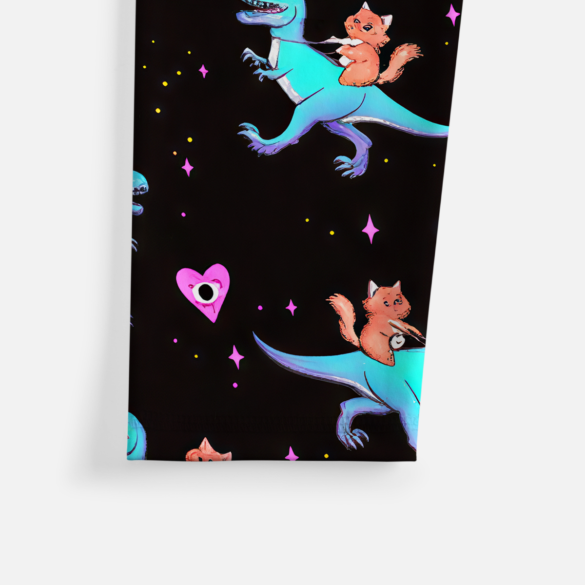 Purplehecate Witch Cat Rides the Dino Yoga Pants
