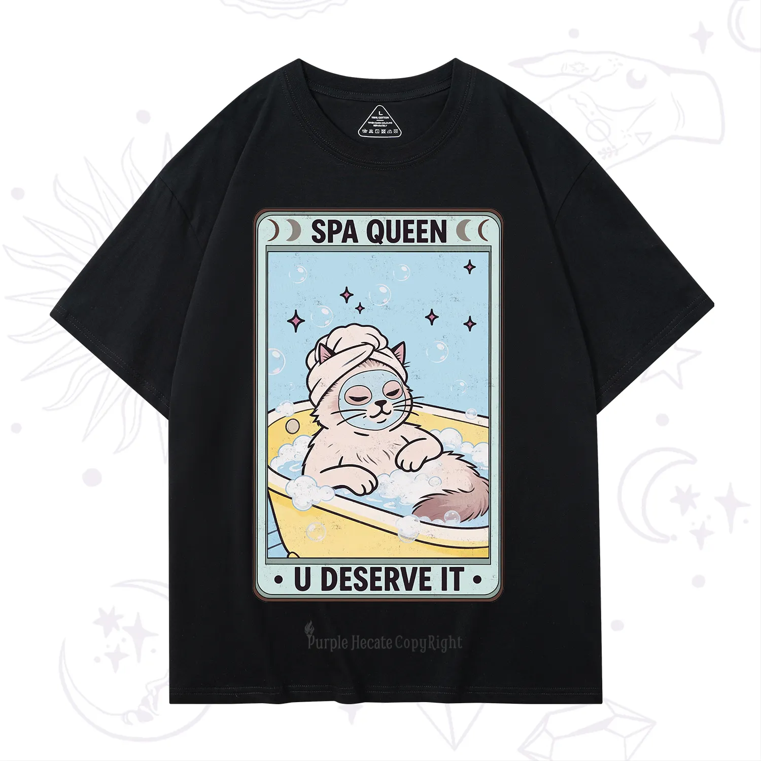 Purplehecate The Spa Queen Cat Tarot T-Shirt
