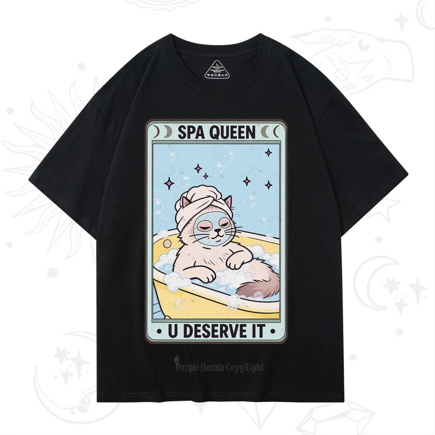 Purplehecate The Spa Queen Cat Tarot T-Shirt