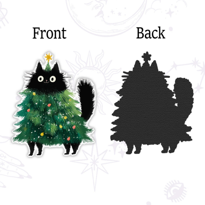 Purplehecate Black Cats Christmas Tree Christmas Magnet