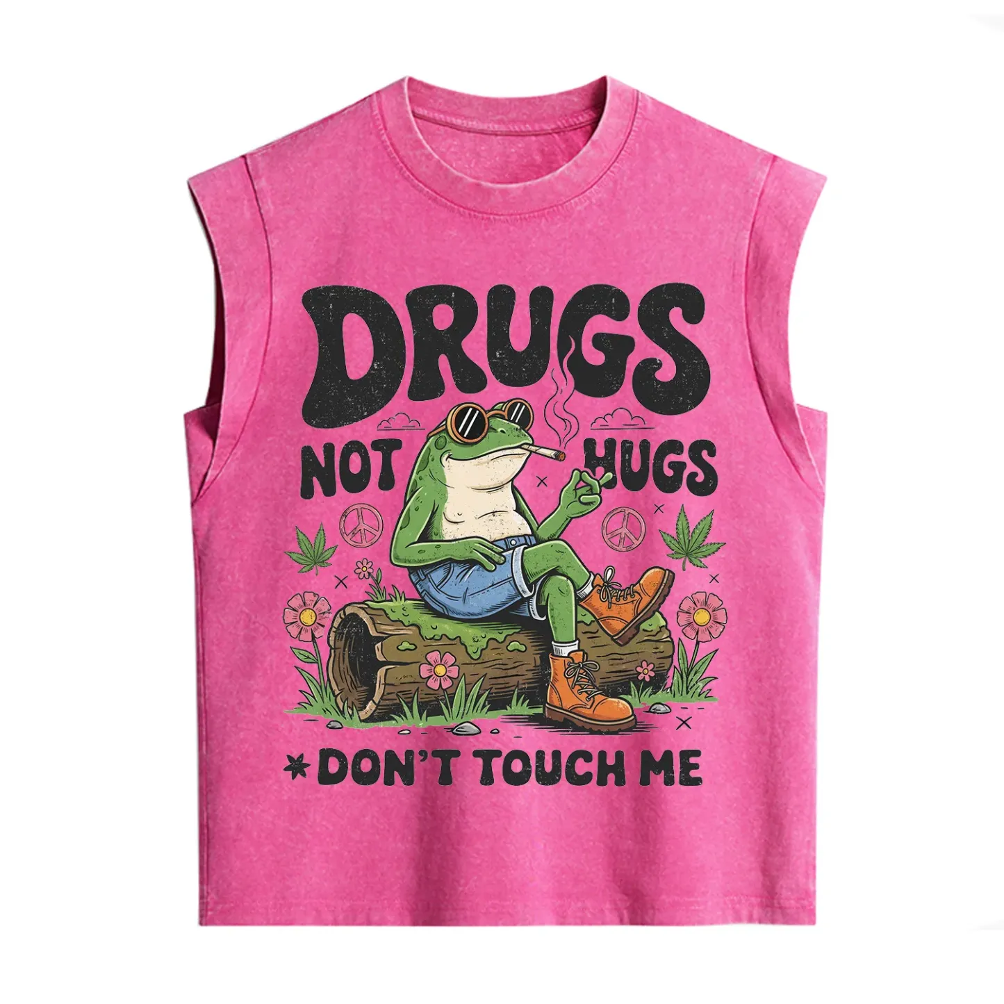 Purplehecate Drugs Not Hugs Vintage Washed Tank