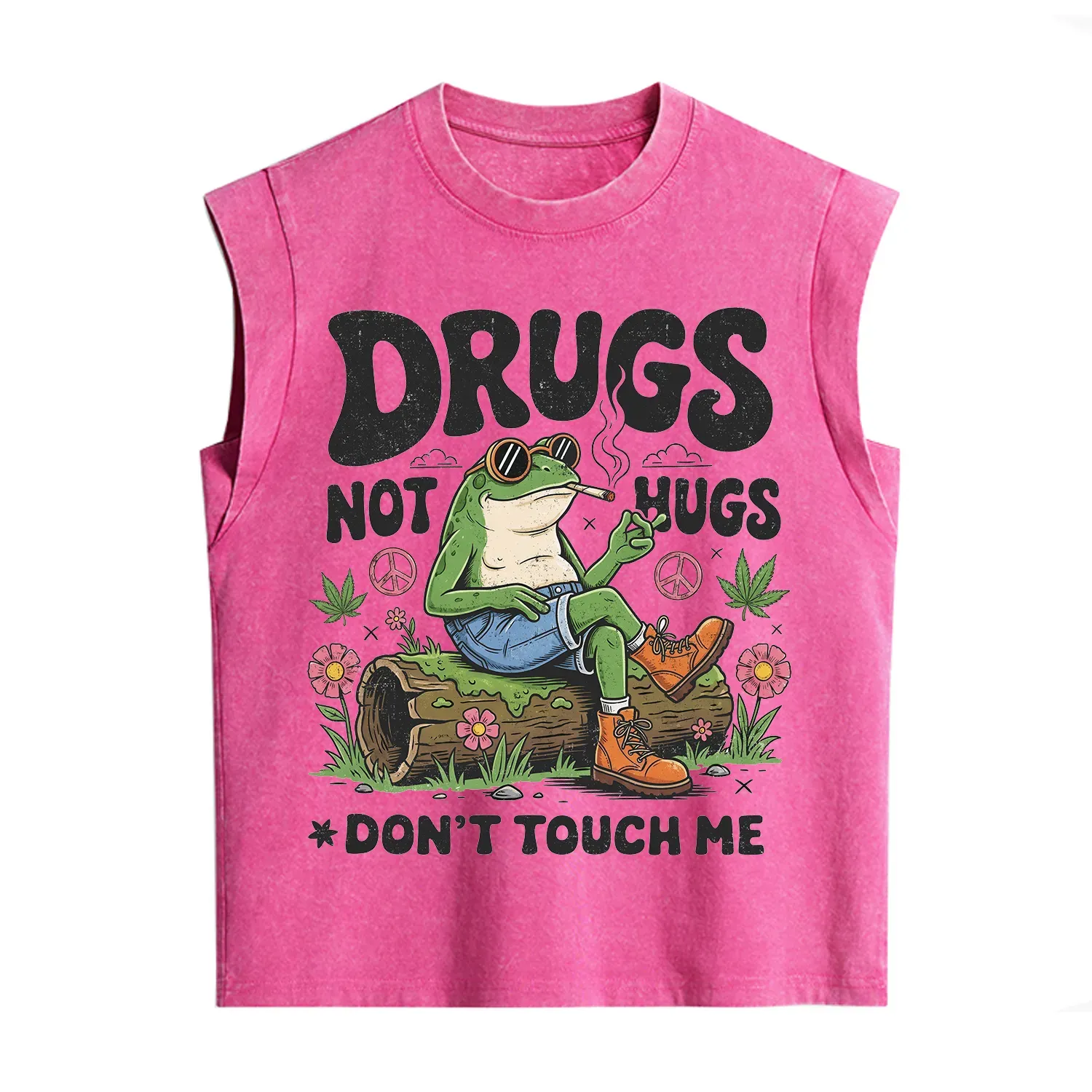 Purplehecate Drugs Not Hugs Vintage Washed Tank