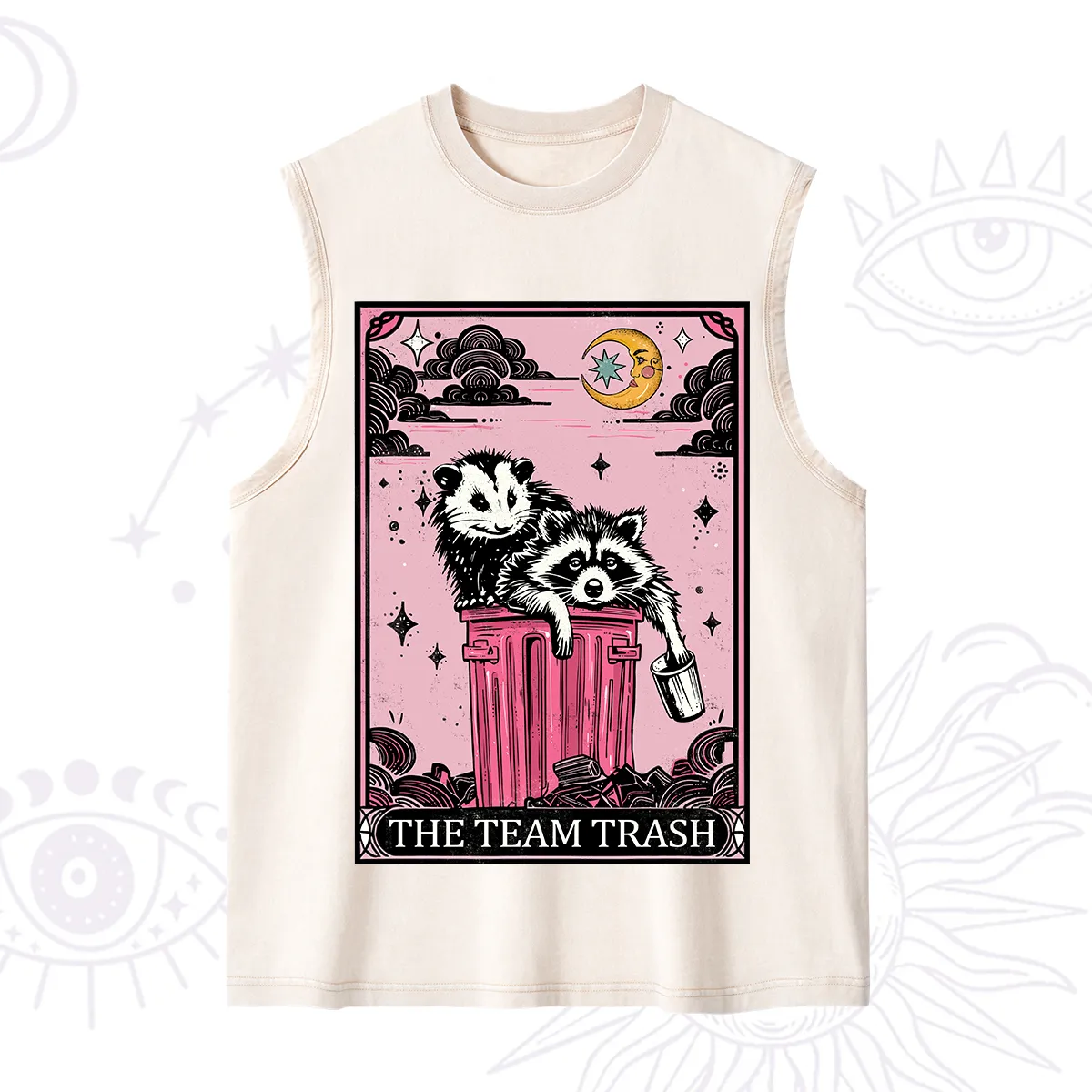 Purplehecate The Team Trash Raccoon & Possum Tarot Washed Tank