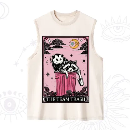 Purplehecate The Team Trash Raccoon & Possum Tarot Washed Tank